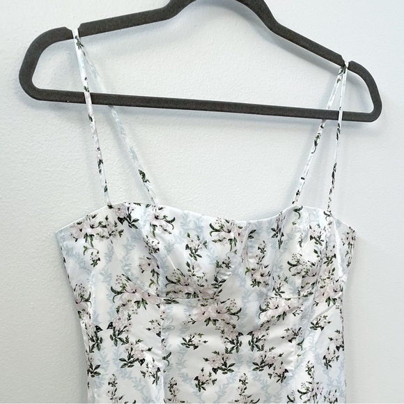 Danielle Bernstein Floral Satin Strappy mini dress - Picture 5 of 6